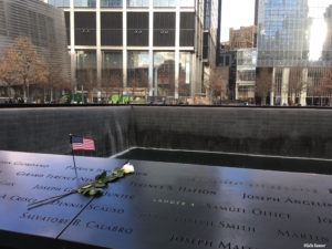 White rose to represent a birthday of a victim of 9/11