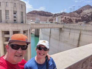 Gabe and Amanda taking a selfie at the Hoover Dam. 